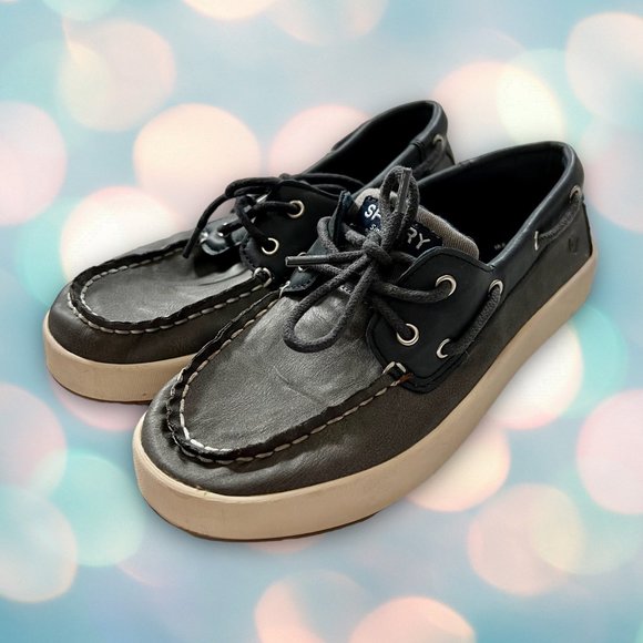 Sperry Boy’s Gray and Blue Slip On Cruise Boat Shoes Loafers Size 2 - Picture 2 of 6